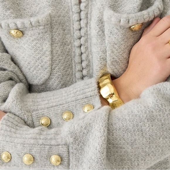 J.Crew Odette Sweater Lady Merino Wool Alpaca Blend Jacket in Grey Size: XL - Picture 3 of 7